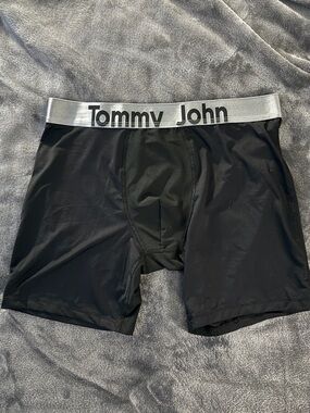 Tommy John Black Boxer Briefs with Silver Waistband